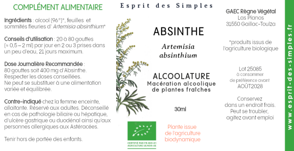 Alcoolature Absinthe