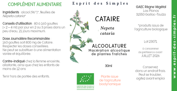 Alcoolature Cataire